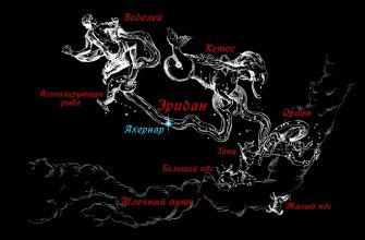 композиция из созвездий "Эридан", "Агонизирующая рыба", "Водолей", "Кетой", "Орион", "Заяц", "Большой пёс", "Малый пёс", "Млечный пусть" и отдельно выделена звезда "Ахернар"