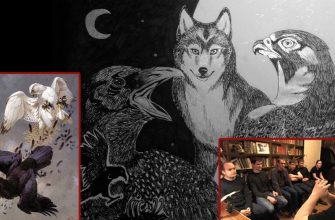 тень ворона на культе священных животных